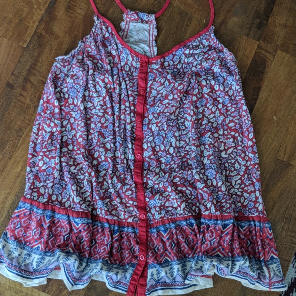 American Eagle Button Floral Tank